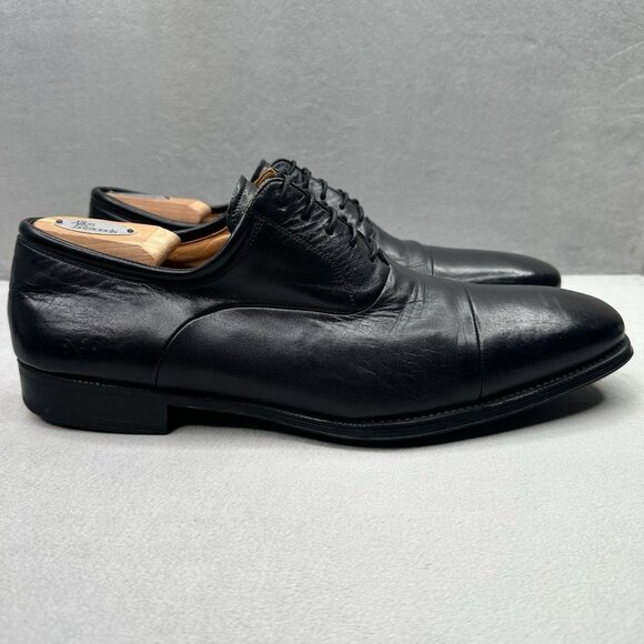 Magnanni Federico Mens Size 13 (D) Oxford Black Leather Cap Toe Lace-Up 12654 - Picture 1 of 11